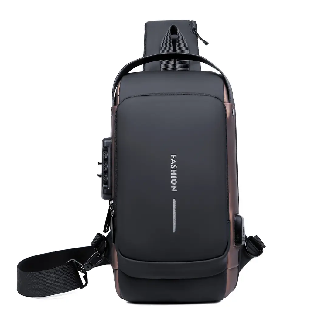 Men's Chest Bag Password Lock Anti-Theft Cycling Bag Casual Outdoor Running Waist Bag Single Shoulder Crossbody Sports Motorcycle Bag - Image 3