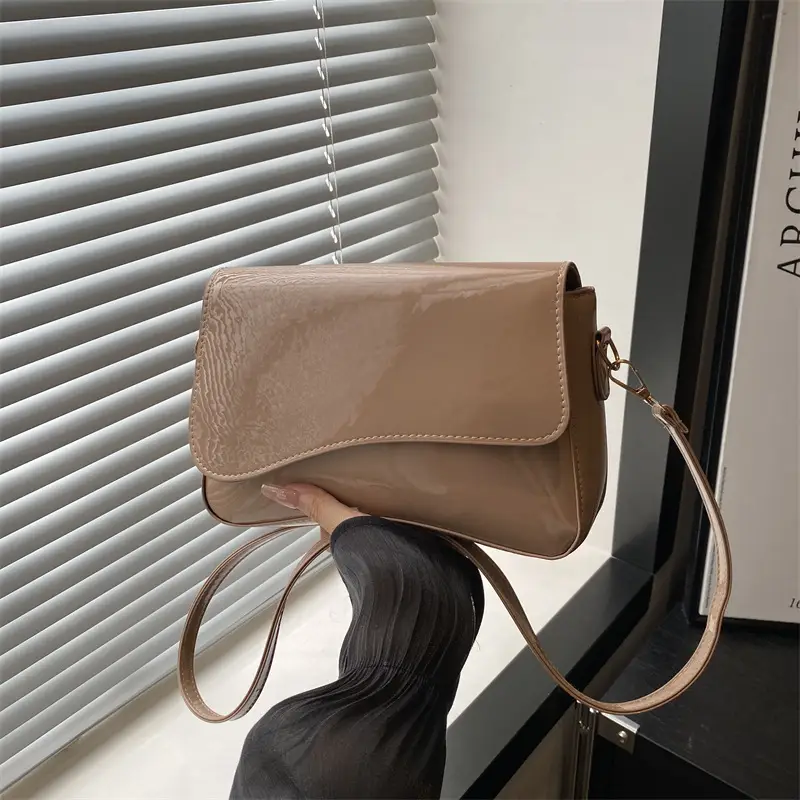 Women's Small Square Crossbody Bag Pure Leather Tan 2025 - Image 2