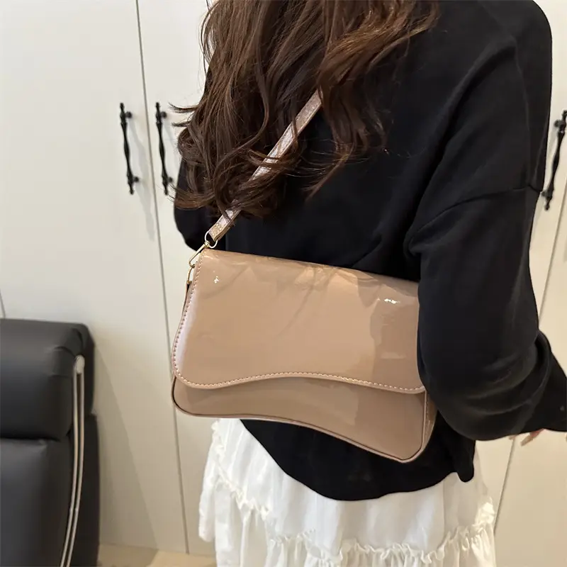 Women's Small Square Crossbody Bag Pure Leather Tan 2025 - Image 6