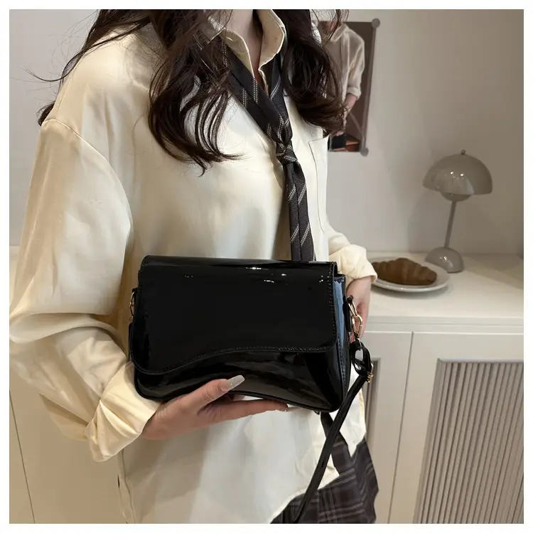 Women's Small Square Crossbody Bag Pure Leather Tan 2025 — feature 17