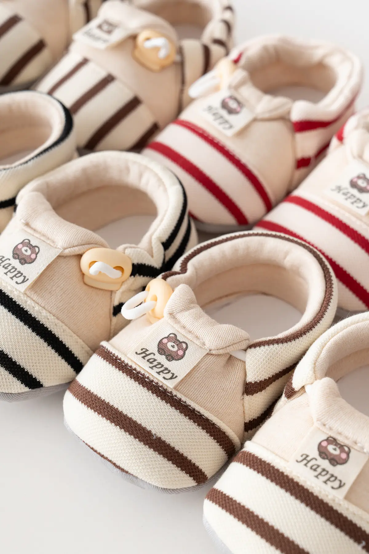 Cute Striped Baby Walking Shoes with Elastic Band — feature 12