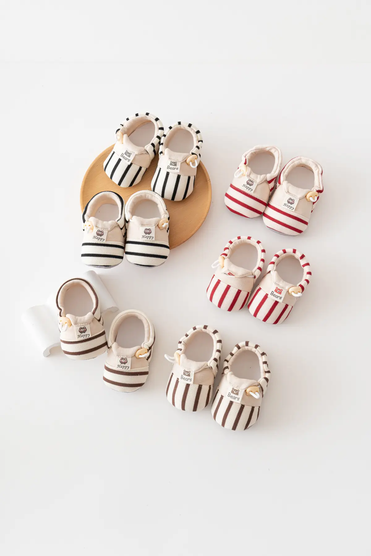 Cute Striped Baby Walking Shoes with Elastic Band — feature 8