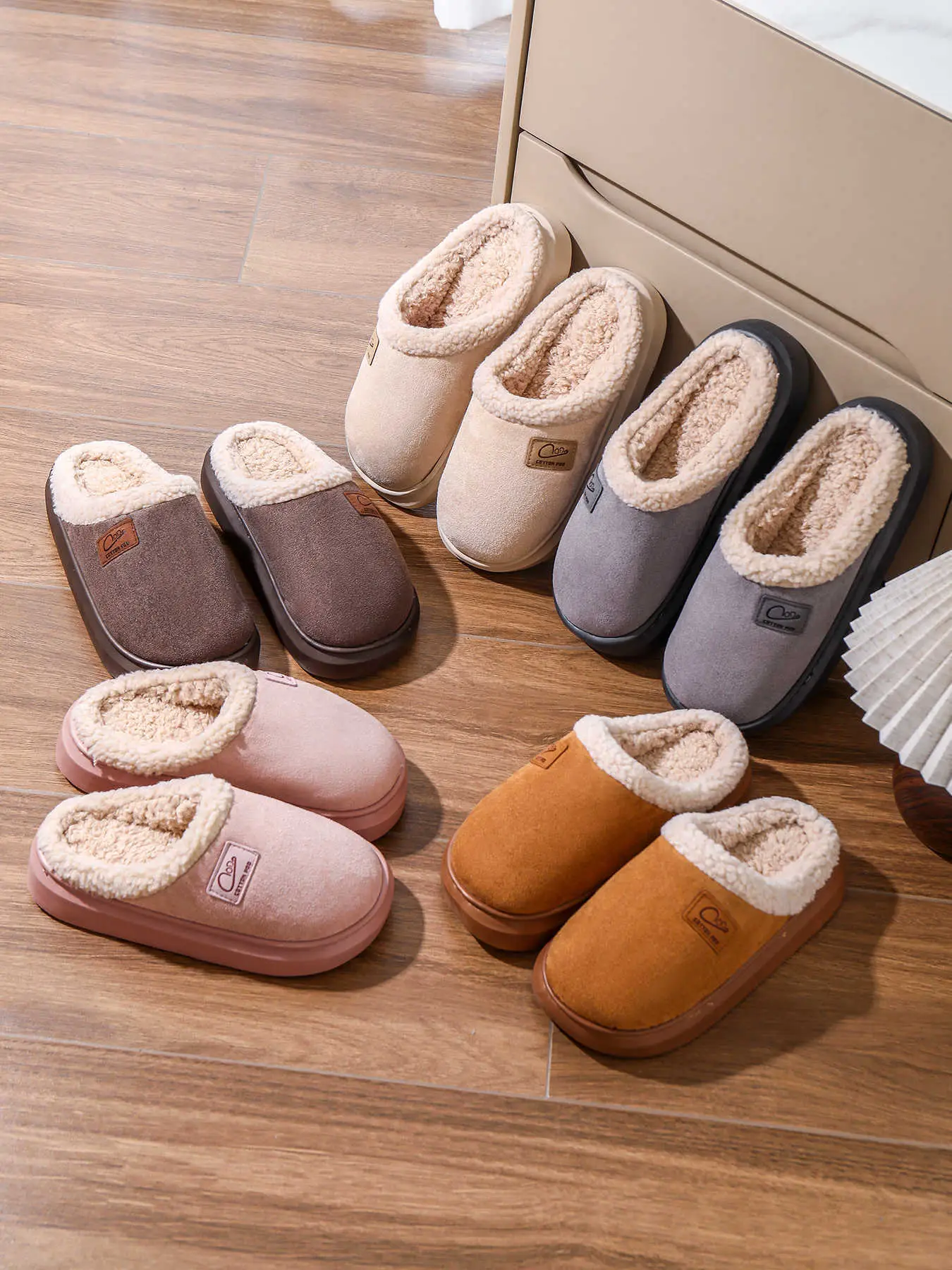 Women Cotton Slippers Warm Winter Indoor Pair — feature 27