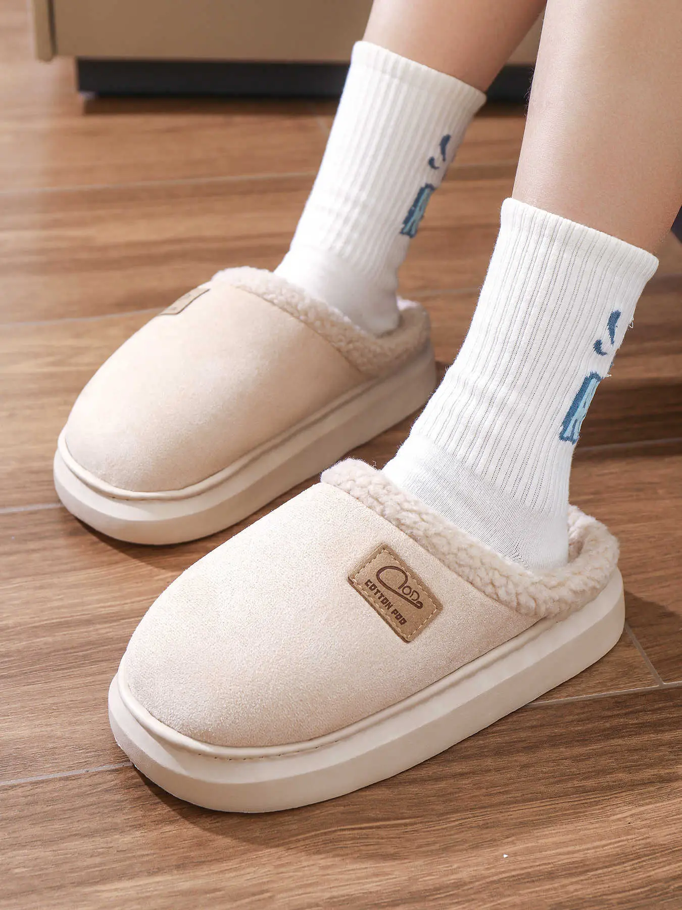 Women Cotton Slippers Warm Winter Indoor Pair — feature 31