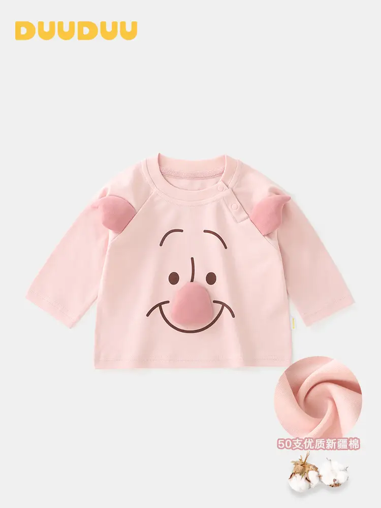 Duuduu Pink Long Sleeve Baby Shirt for Girls - Image 4