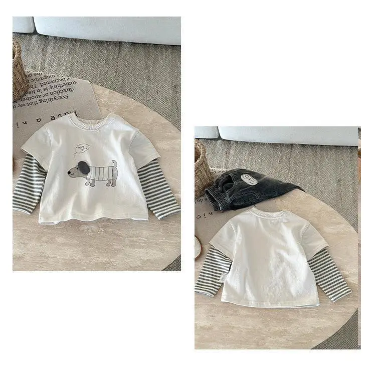 Boys Long Sleeve T-Shirt Set White Baby Spring Top — feature 7