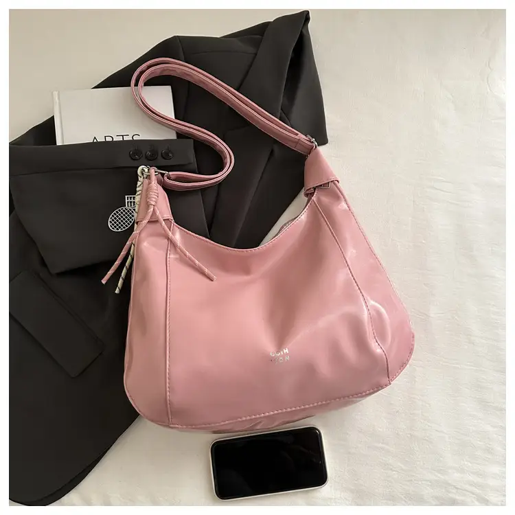 White Casual Shoulder Bag with Tassel Design — feature 11