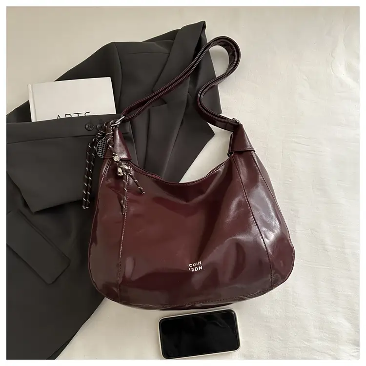 White Casual Shoulder Bag with Tassel Design — feature 14