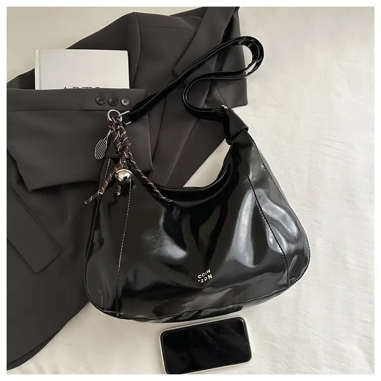 White Casual Shoulder Bag with Tassel Design — feature 17