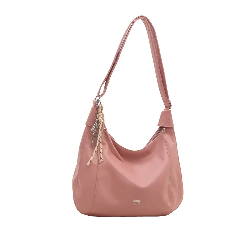 White Casual Shoulder Bag with Tassel Design - Image 6