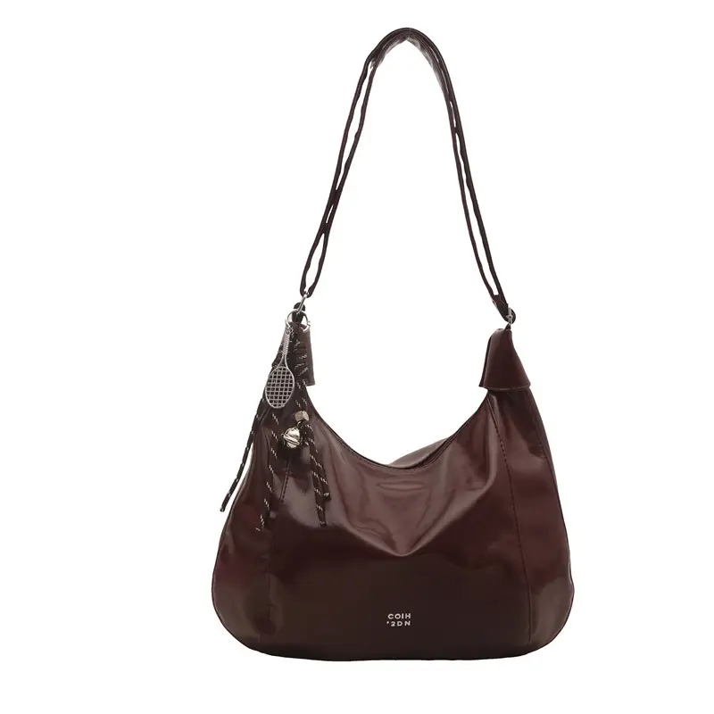 White Casual Shoulder Bag with Tassel Design - Image 7