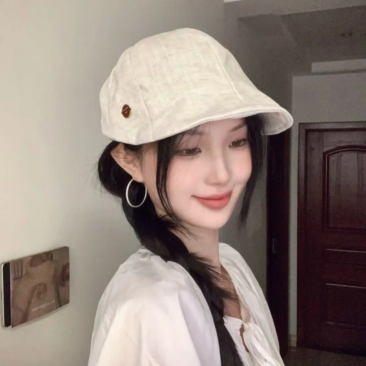 Japanese Style Black Cap for Women Sun Protective Thin Breathable — feature 1