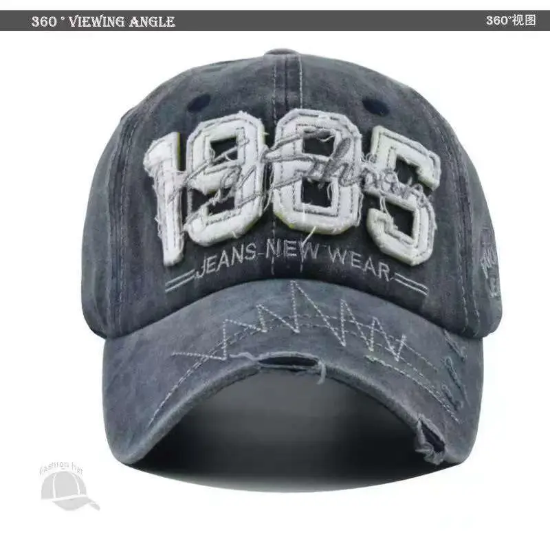 Men 1985 Embroidered Baseball Cap Washed Cotton — feature 2