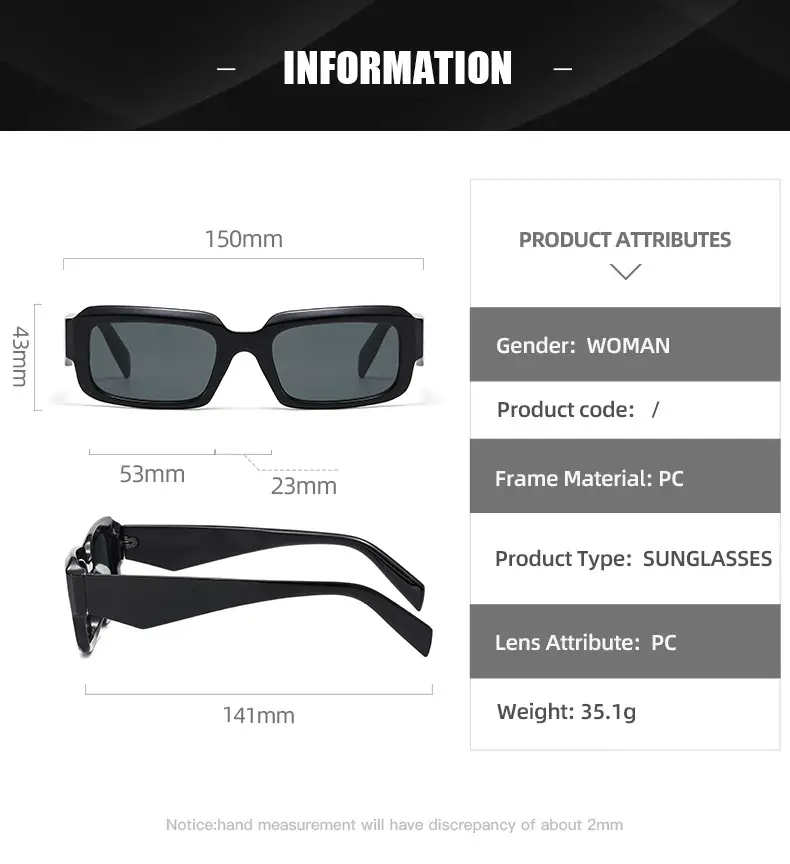 Black Square Frame Sunglasses Black Black — feature 12