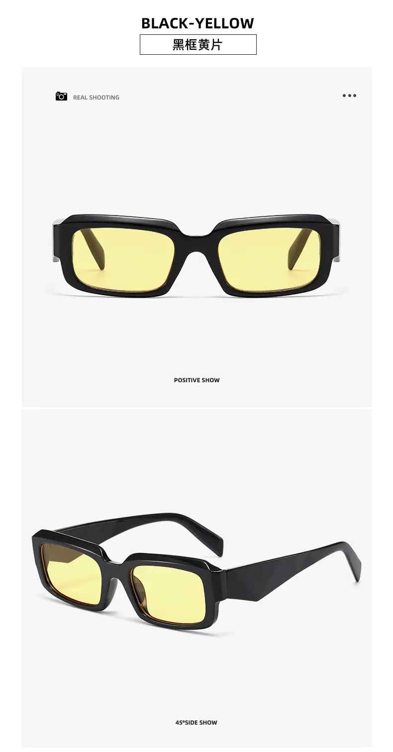 Black Square Frame Sunglasses Black Black — feature 15
