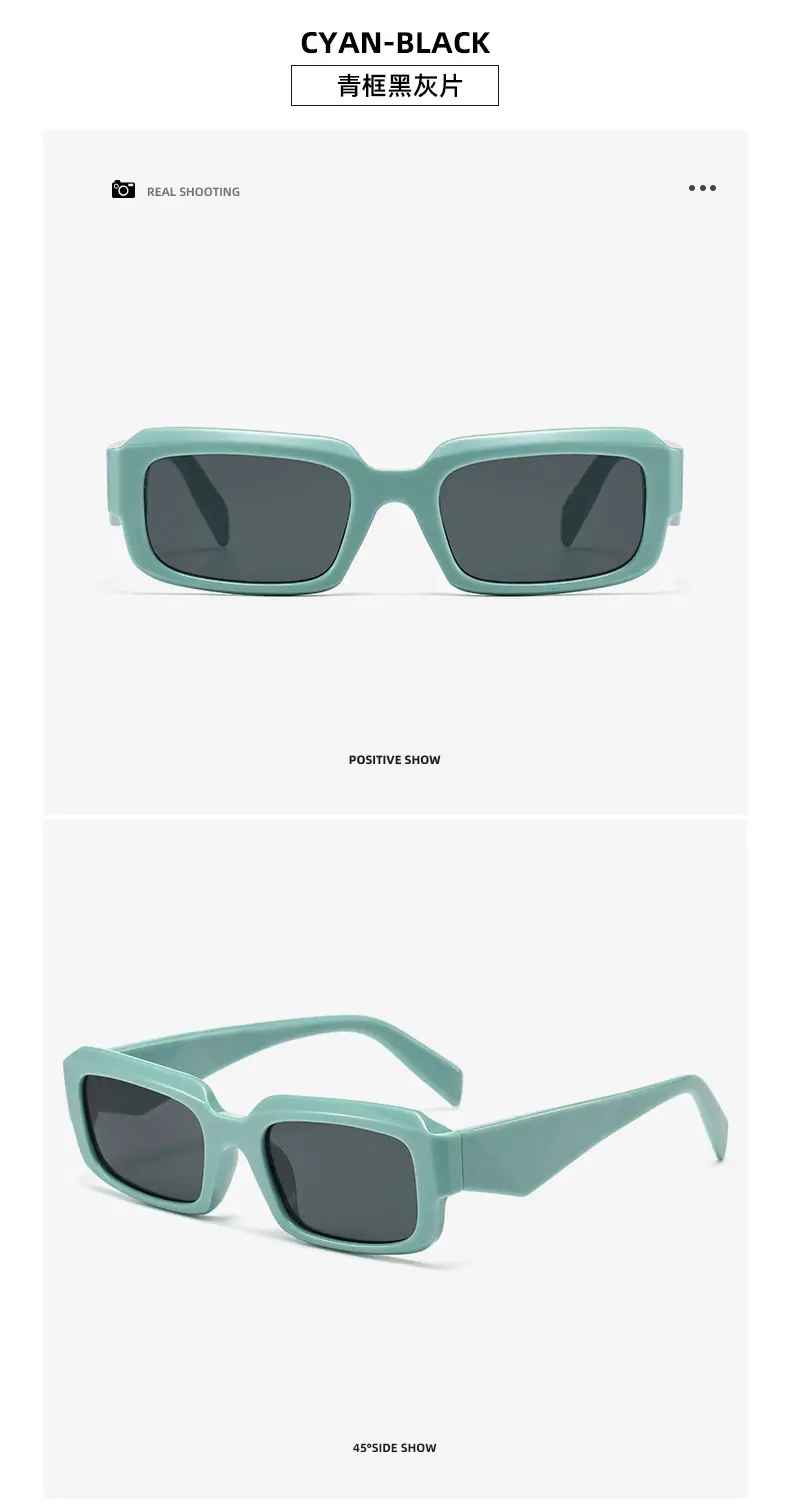 Black Square Frame Sunglasses Black Black — feature 17