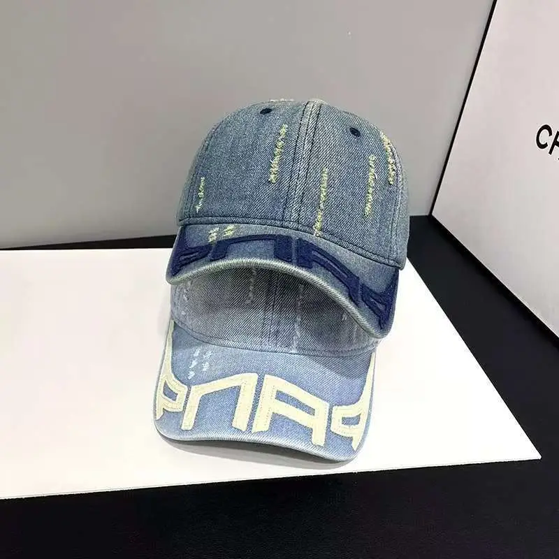 Women Distressed Denim Baseball Cap Spring Autumn Casual — feature 3