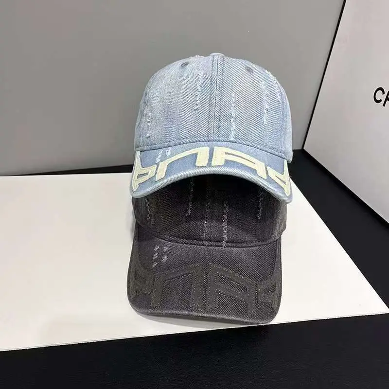 Women Distressed Denim Baseball Cap Spring Autumn Casual — feature 4