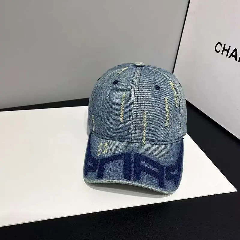 Women Distressed Denim Baseball Cap Spring Autumn Casual — feature 7