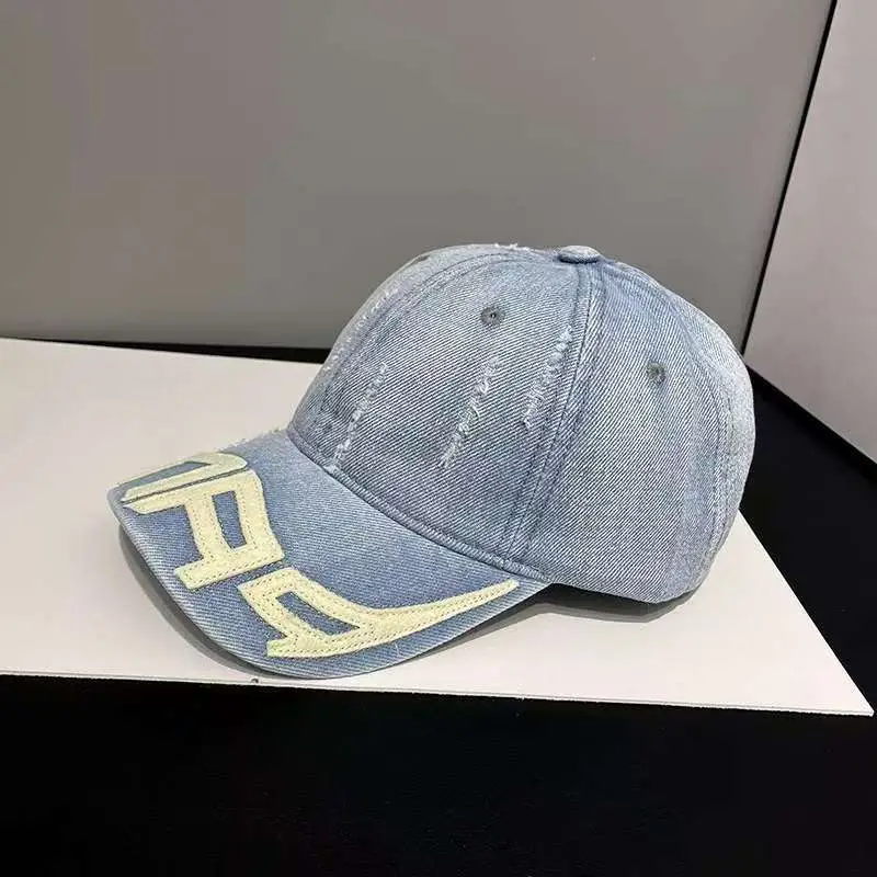 Women Distressed Denim Baseball Cap Spring Autumn Casual — feature 9