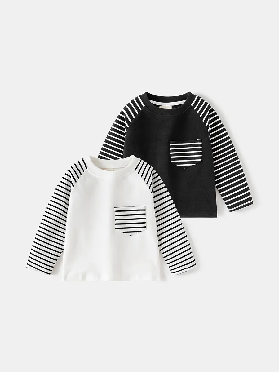 Children's Black Striped Long Sleeve T-Shirt 2025 - Image 3