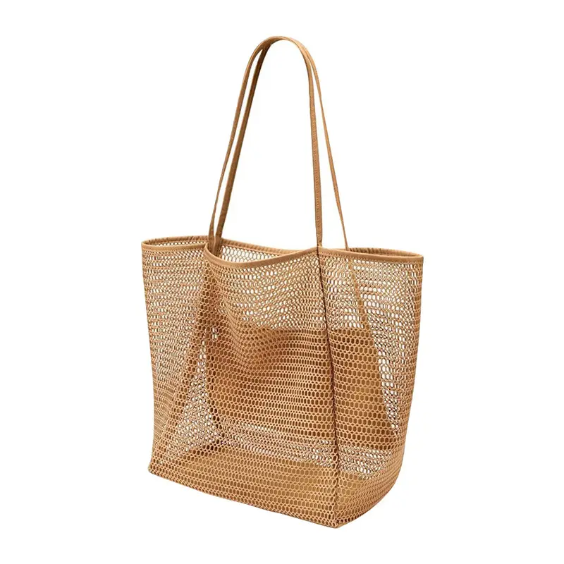 Women's Mesh Beach Bag Shoulder Bag Summer Travel Storage - Image 9