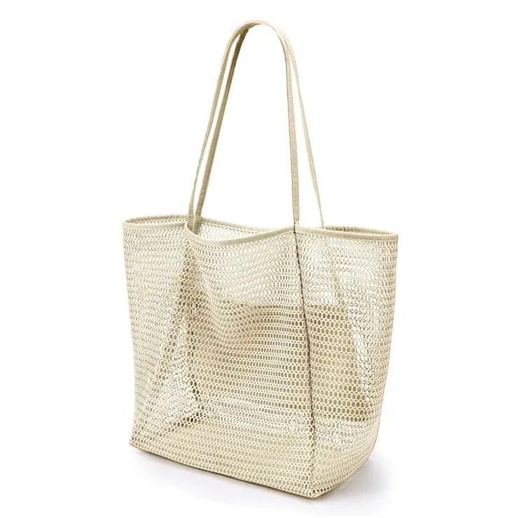 Women's Mesh Beach Bag Shoulder Bag Summer Travel Storage — feature 10