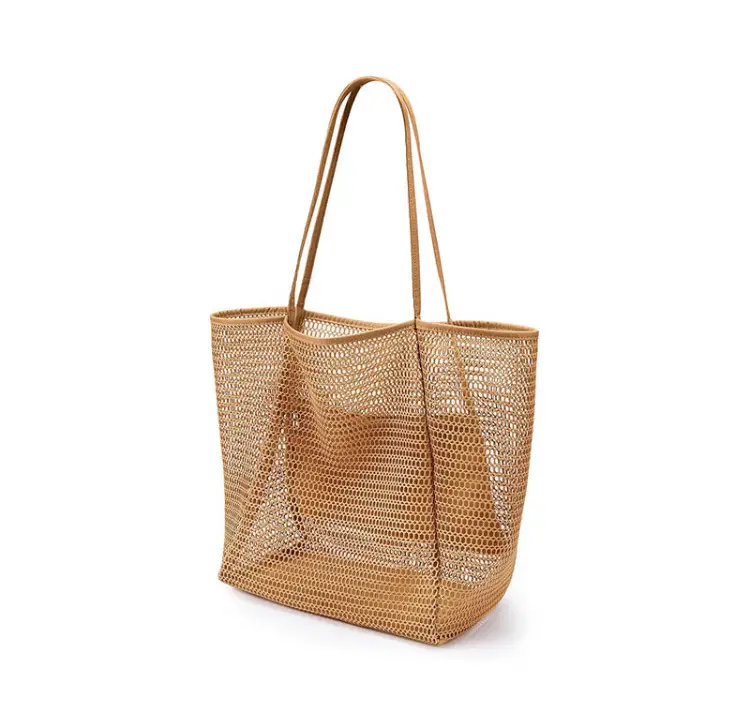 Women's Mesh Beach Bag Shoulder Bag Summer Travel Storage — feature 7