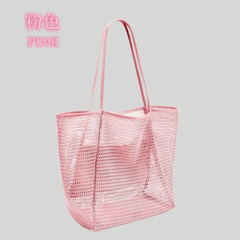 Women's Mesh Beach Bag Shoulder Bag Summer Travel Storage - Image 4