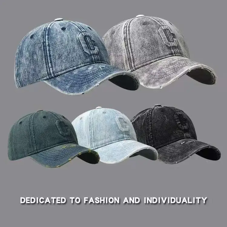 Soft Denim Baseball Caps Wash Retro Face Show - Image 9