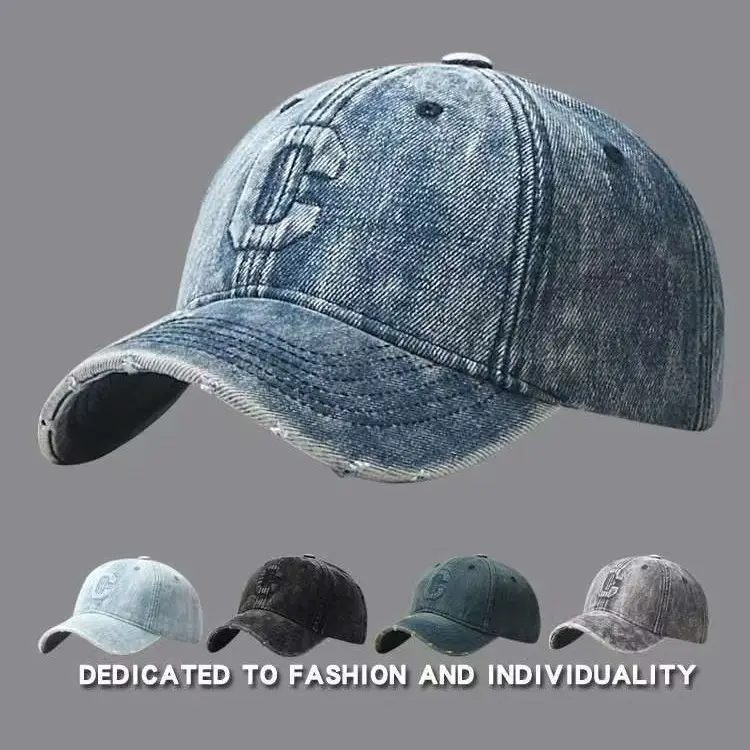 Soft Denim Baseball Caps Wash Retro Face Show - Image 11
