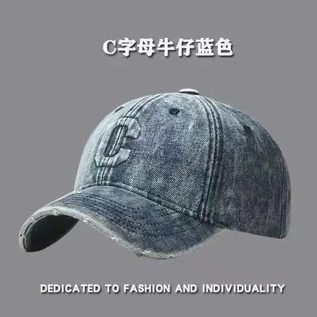 Soft Denim Baseball Caps Wash Retro Face Show - Image 2