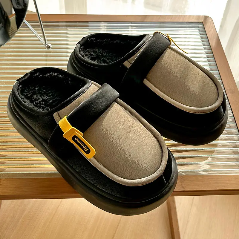 Pink Cotton Winter Slippers for Women Baotou - Image 3