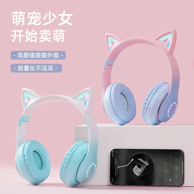 Purple Cat Earbud Headset Bluetooth 5.3 with LED Light - Image 6