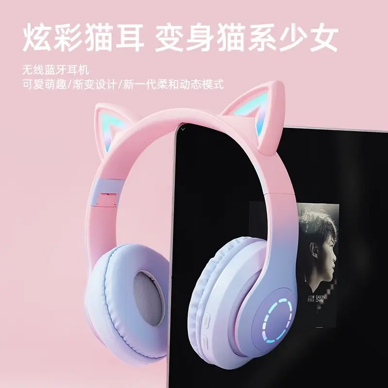 Purple Cat Earbud Headset Bluetooth 5.3 with LED Light - Image 7