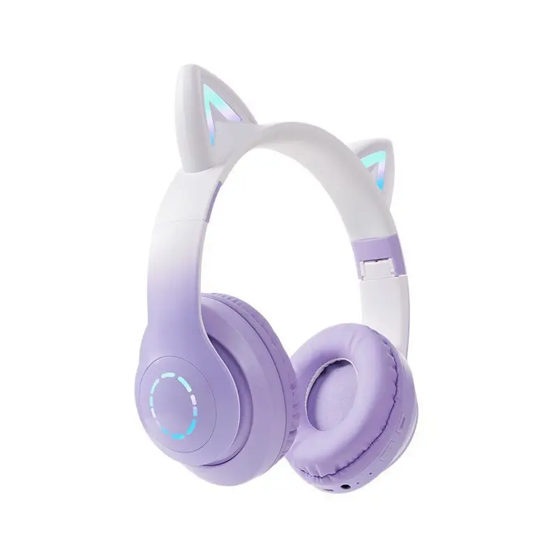 Purple Cat Earbud Headset Bluetooth 5.3 with LED Light - Image 4
