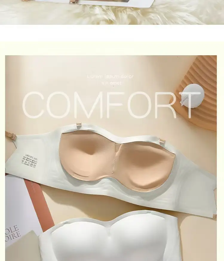 Strapless Invisible Seamless Anti-Slip Push-Up Bra for Women with Small Bust, Anti-Exposure Bandeau Bra with Beautiful Back Design — feature 26