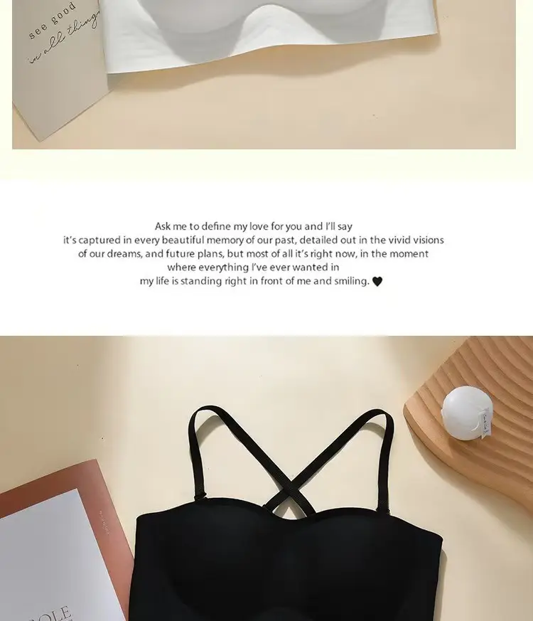 Strapless Invisible Seamless Anti-Slip Push-Up Bra for Women with Small Bust, Anti-Exposure Bandeau Bra with Beautiful Back Design — feature 27