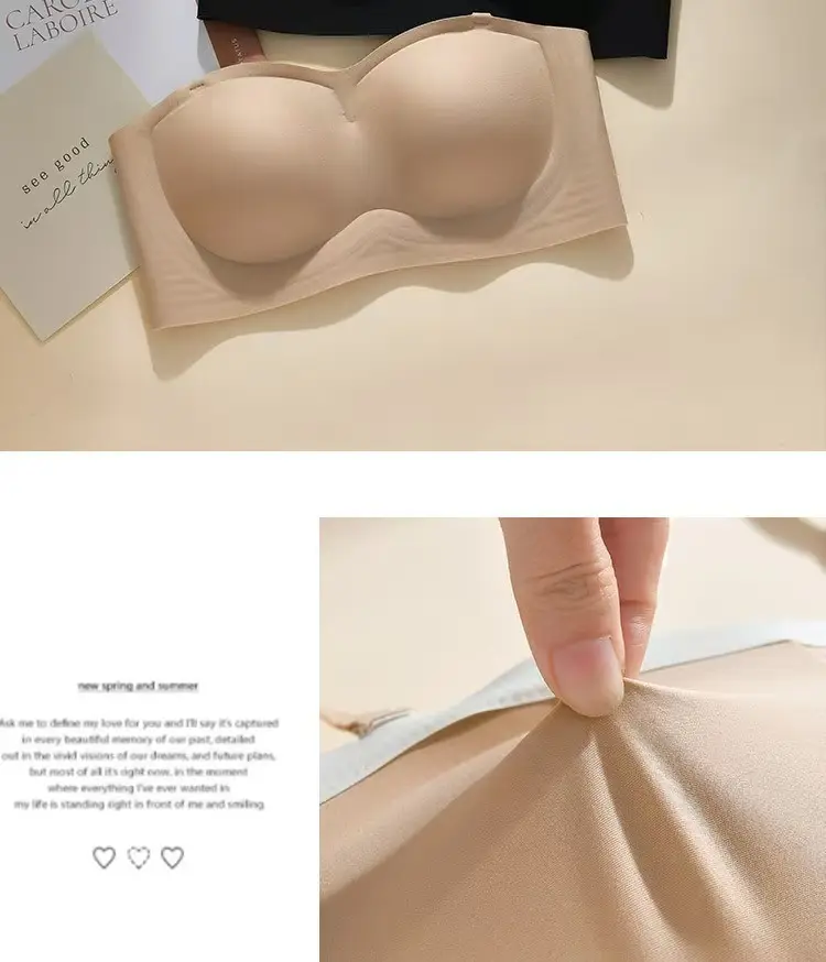 Strapless Invisible Seamless Anti-Slip Push-Up Bra for Women with Small Bust, Anti-Exposure Bandeau Bra with Beautiful Back Design — feature 28