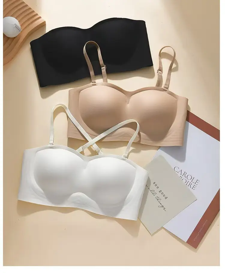 Strapless Invisible Seamless Anti-Slip Push-Up Bra for Women with Small Bust, Anti-Exposure Bandeau Bra with Beautiful Back Design — feature 30