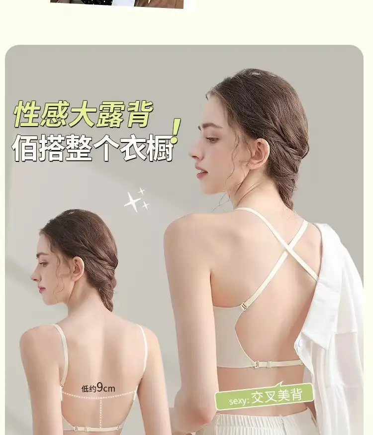Strapless Invisible Seamless Anti-Slip Push-Up Bra for Women with Small Bust, Anti-Exposure Bandeau Bra with Beautiful Back Design — feature 8