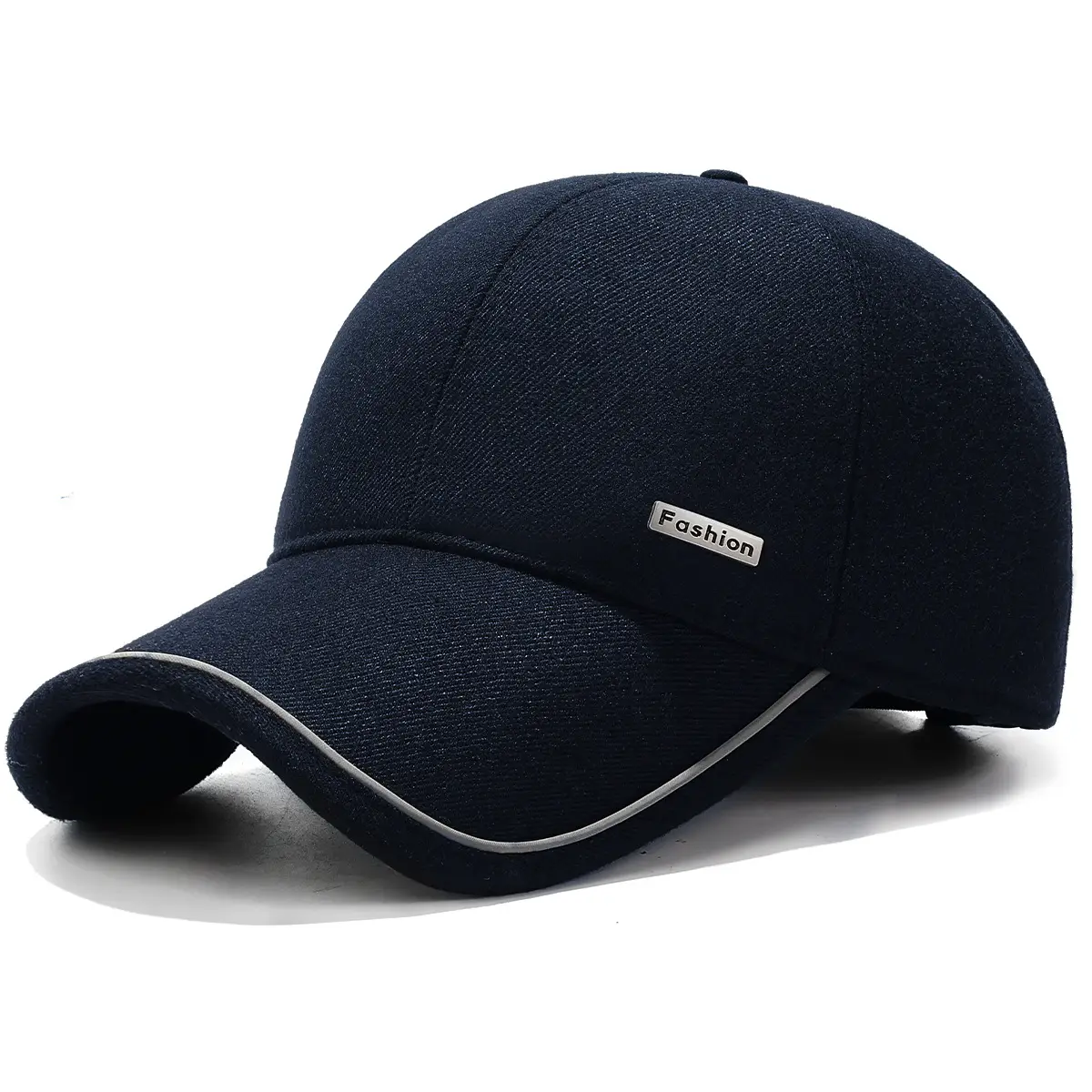 Men Black Cotton Baseball Cap Winter Warm Ear Protection 7.5cm - Image 2