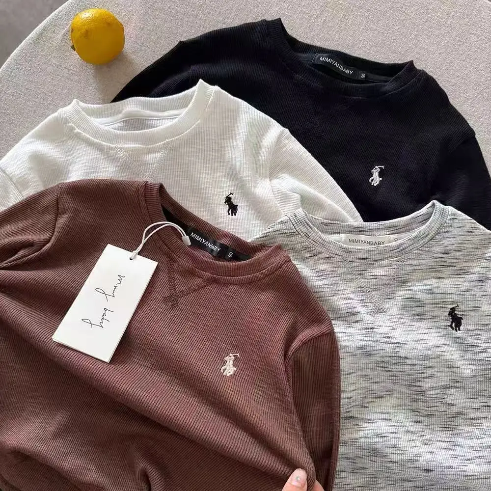 Children's Grey Polo T-Shirt 2025 Autumn Boys — feature 3