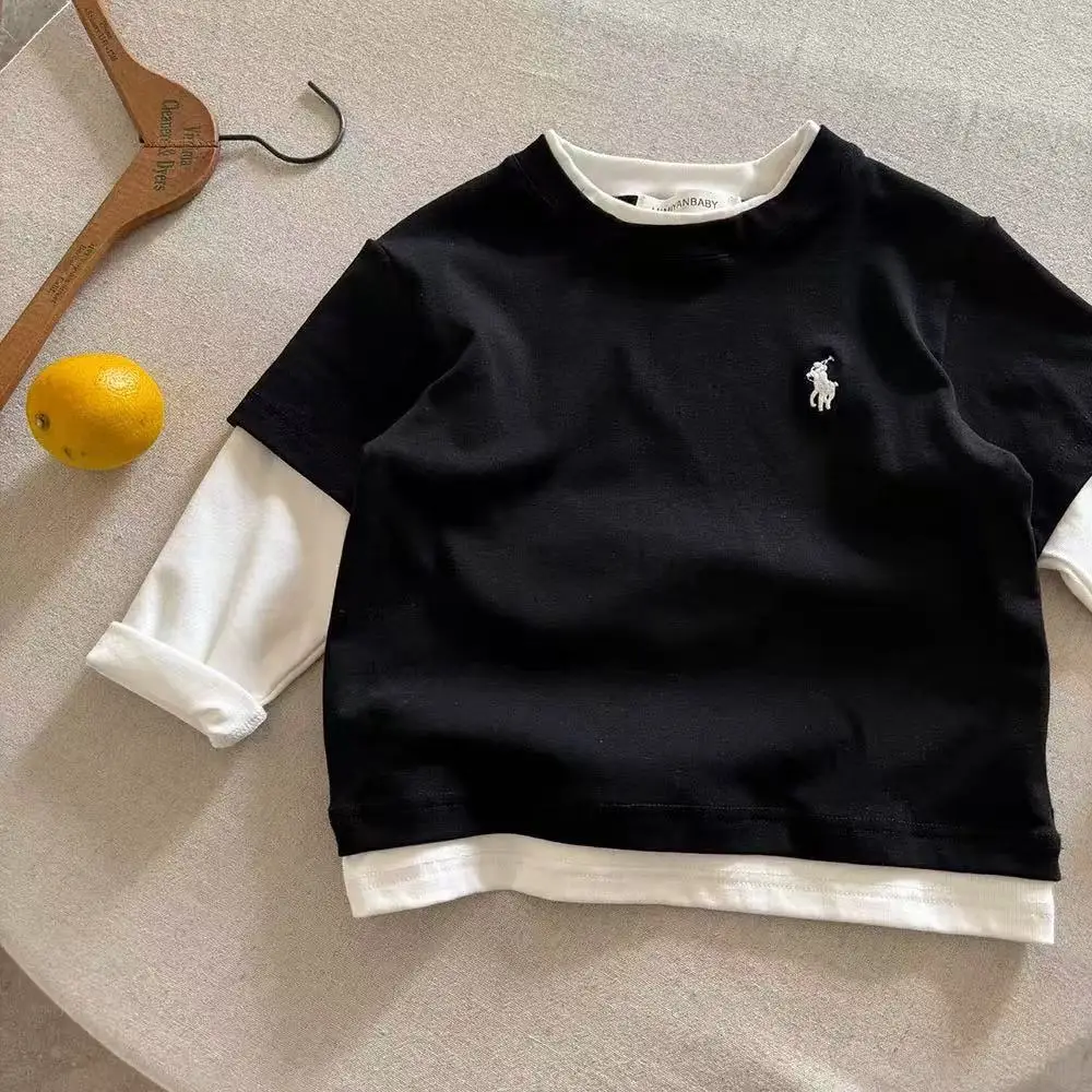 Children's Grey Polo T-Shirt 2025 Autumn Boys - Image 11
