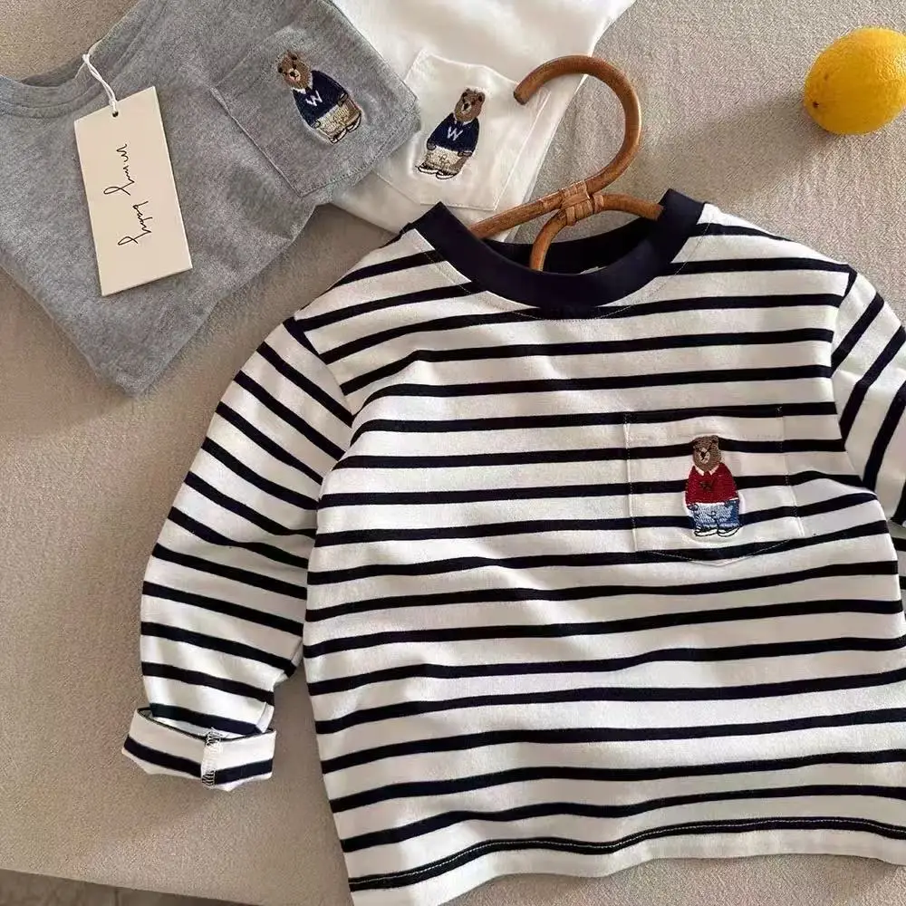 Children's Grey Polo T-Shirt 2025 Autumn Boys - Image 5