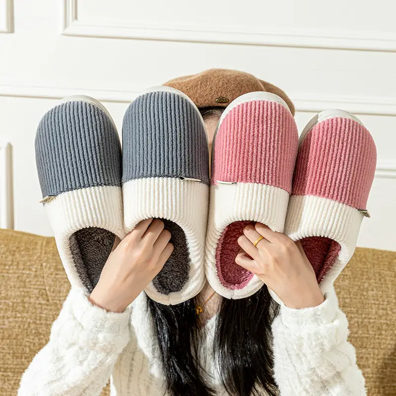 2025 Winter Cotton Slippers Women Men Warm Plush - Image 9