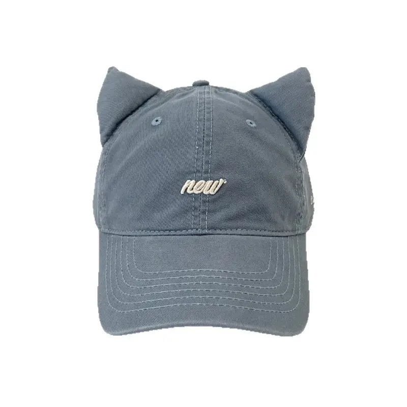 Maroon Cat Ear Baseball Cap for Women Summer