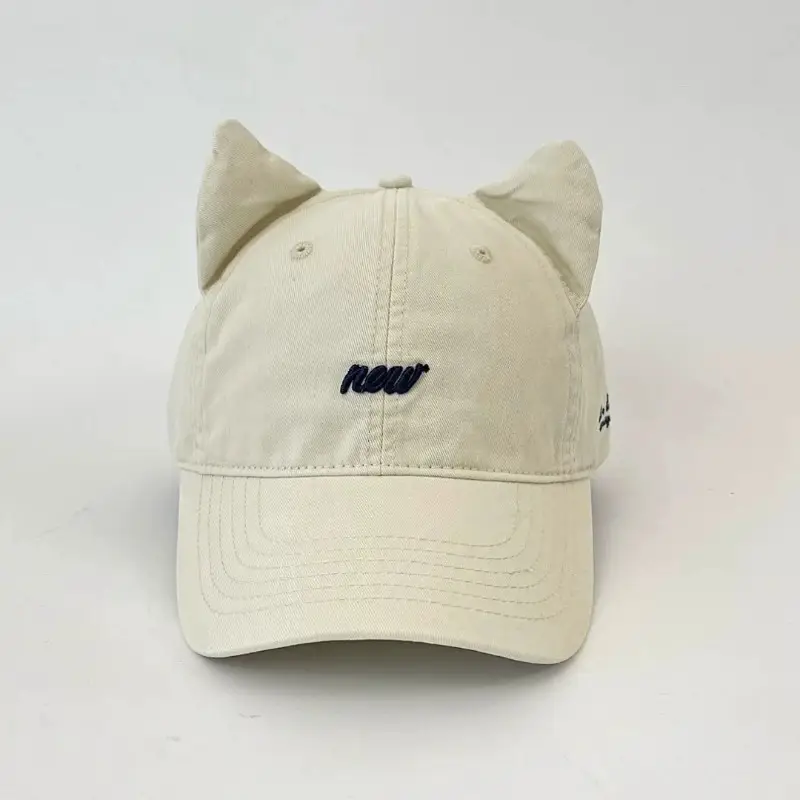 Maroon Cat Ear Baseball Cap for Women Summer — feature 21