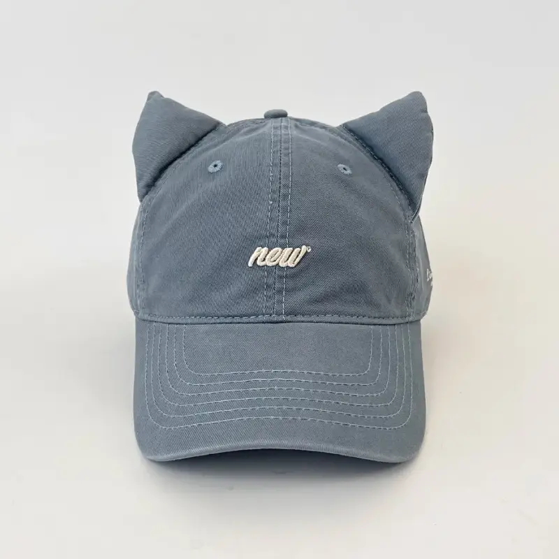 Maroon Cat Ear Baseball Cap for Women Summer