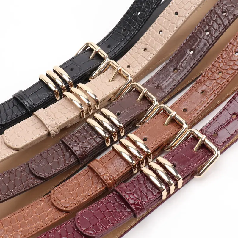 Black Heavy Duty Women's Belt with Gold Buckle - Image 7
